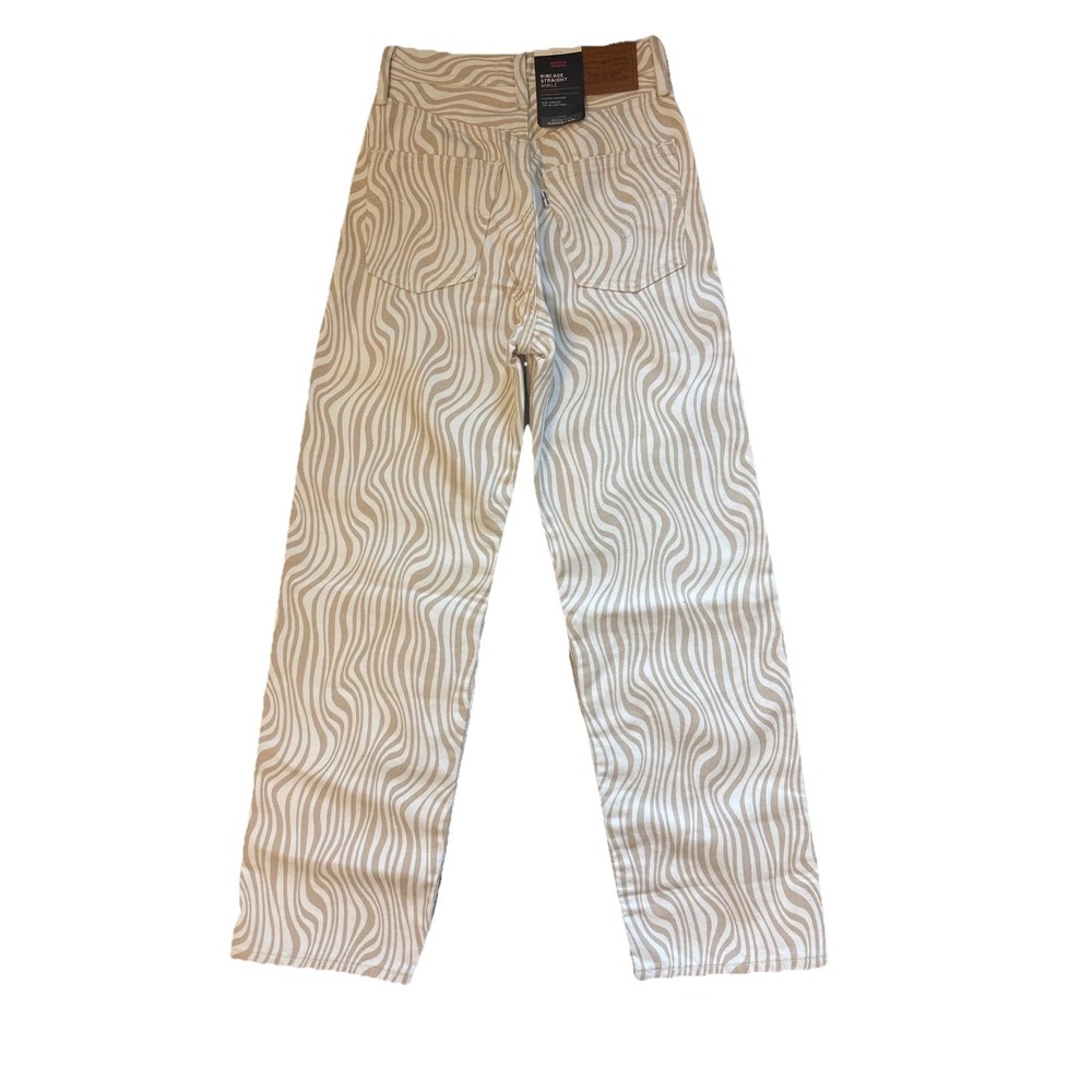 Levi's Women's Ribcage Straight Ankle Jeans 726930114 Wavy Lines Size 23x27 Boho - Picture 2 of 6